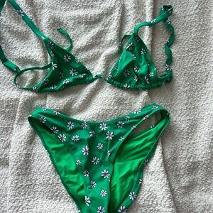 LA Hearts Green Floral Bikini